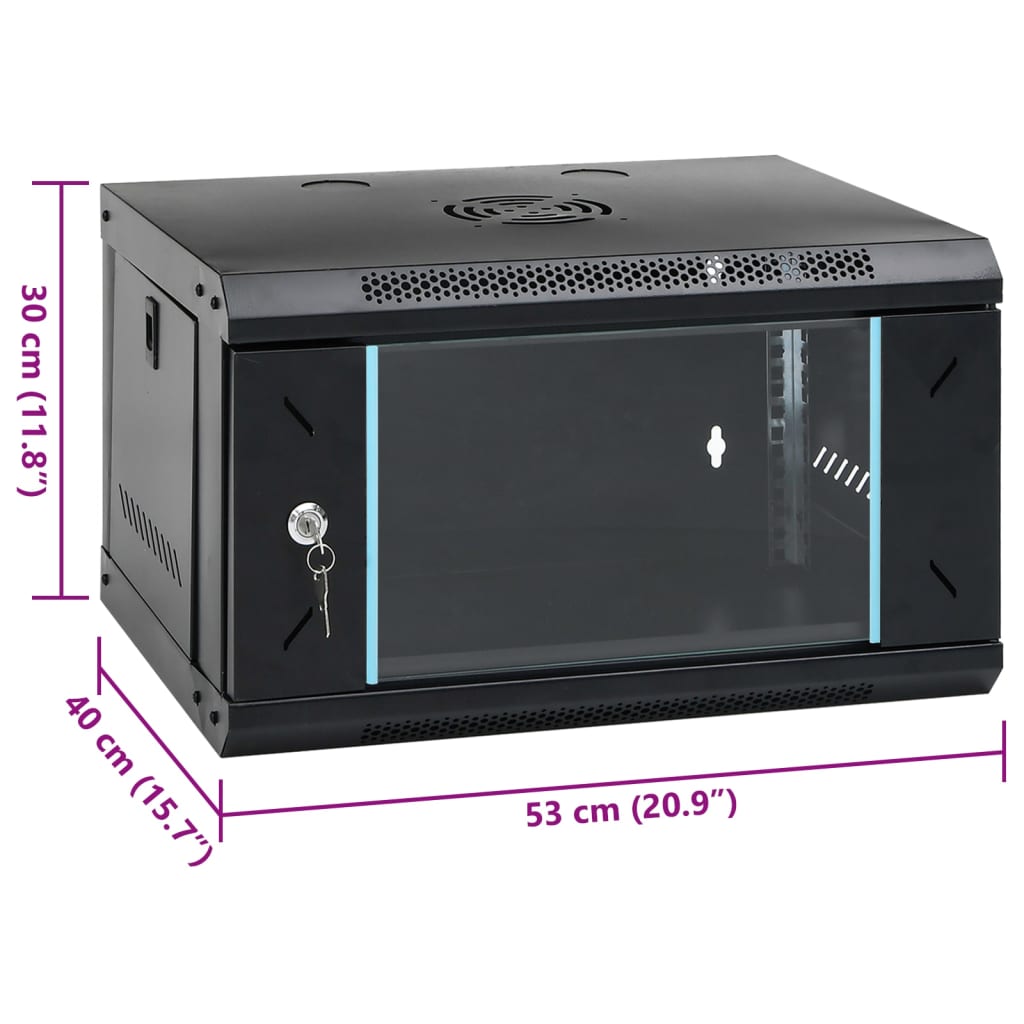 6HE Wandmontierter Netzwerkschrank 19" IP20 53x40x30 cm