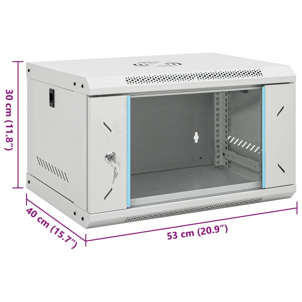 Armoire réseau murale 6U 19" IP20 53x40x30 cm