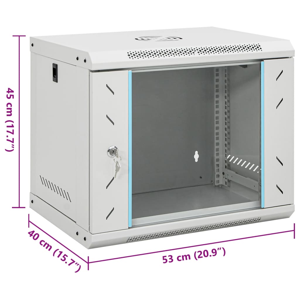 Armoire réseau murale 9U 19" IP20 53x40x45 cm