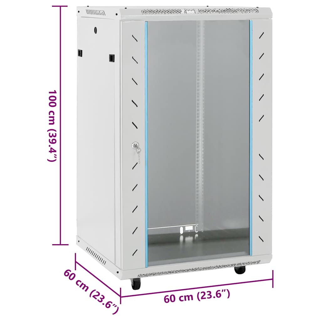Armoire réseau 18U sur roulettes 19" IP20 60x60x100 cm