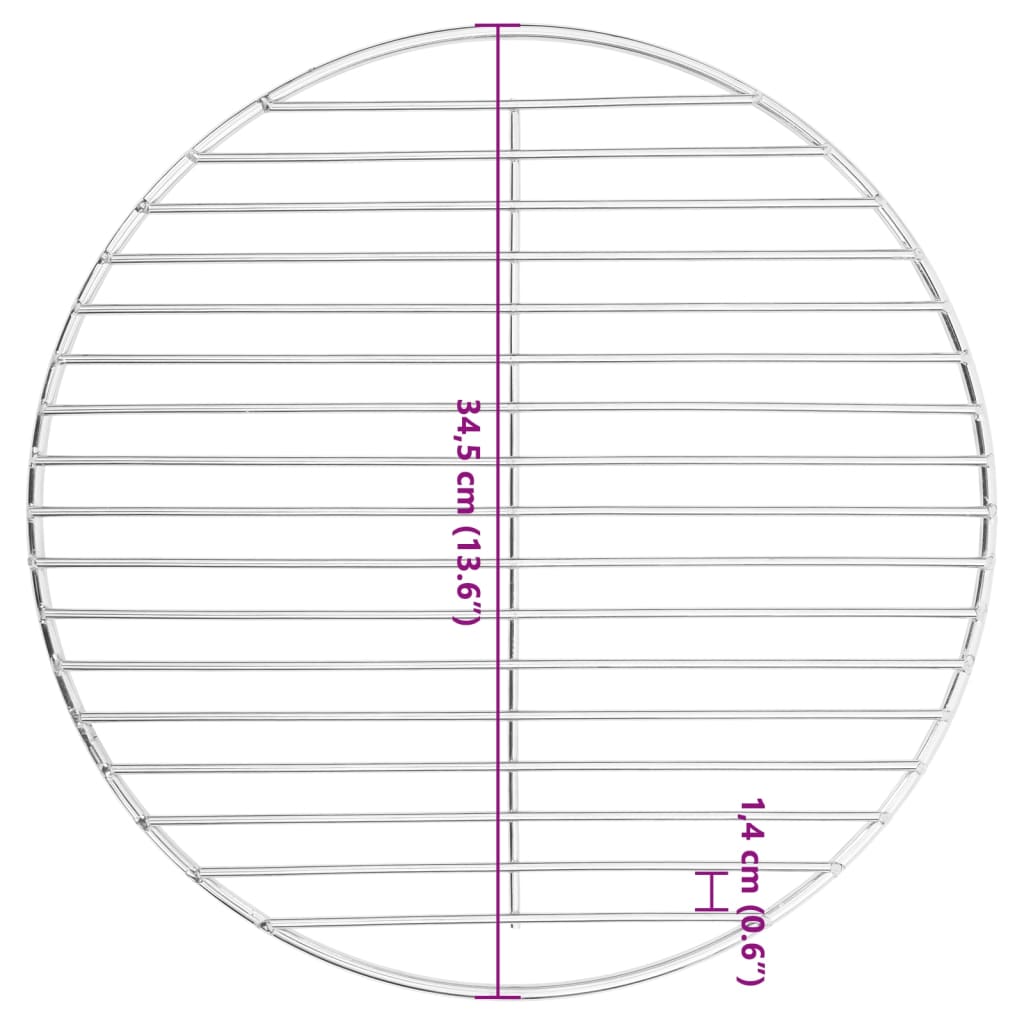 Grillrost Rund Ø34,5 cm 304 Edelstahl