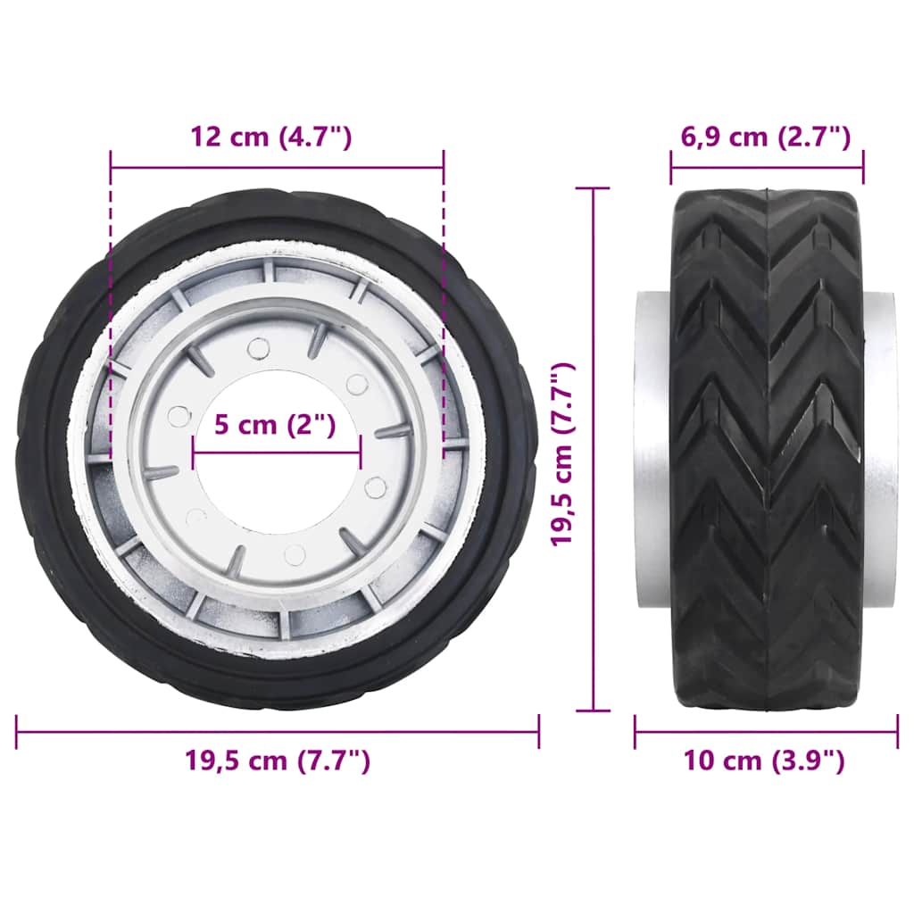 Replacement Wheel for Trailer Jockey Wheel Ø19.5x10 cm Aluminum and Rubber