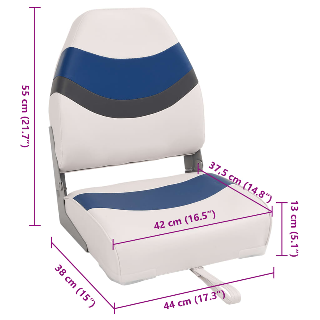 Siège de bateau pliable à dossier haut 44x38x55 cm