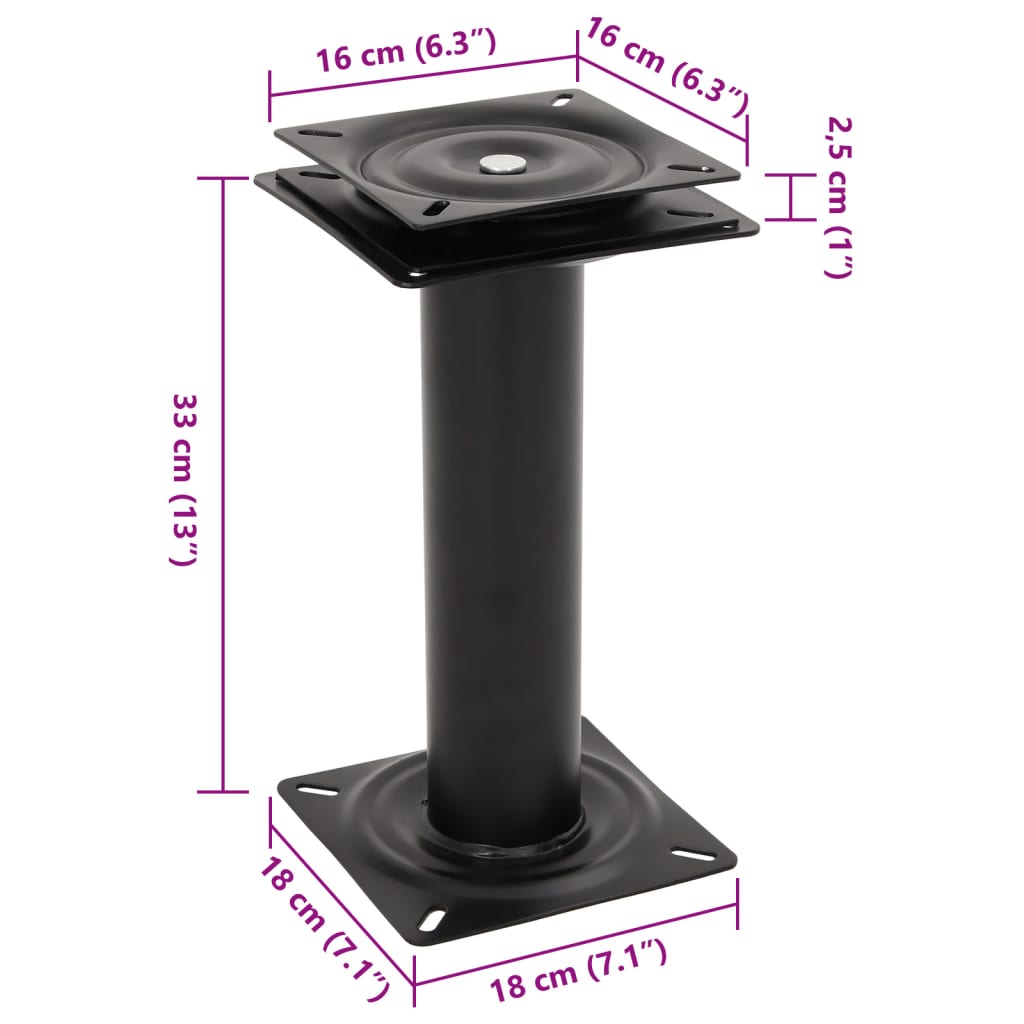 Boat Seat Pedestal 360° Swivel Steel
