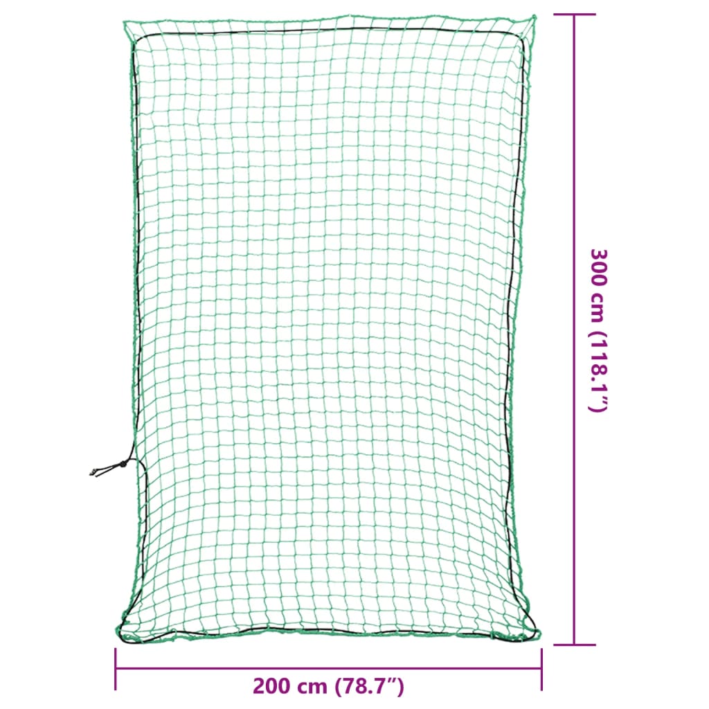 Trailer Net with Bungee Cord Green 3x2 m PP