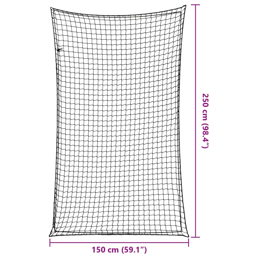 Filet de remorque avec sandow Noir 2,5x1,5 m PP