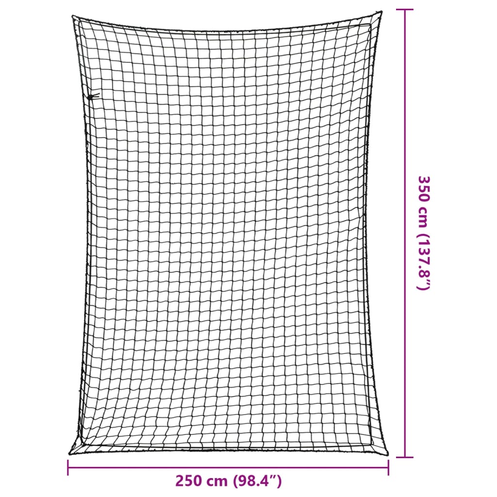 Filet de remorque avec tendeur élastique noir 3,5x2,5 m PP