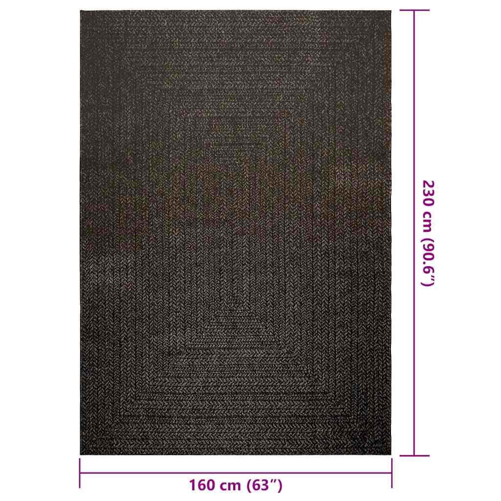 Tapis ZIZUR Anthracite 160x230cm Aspect jute Intérieur et Extérieur
