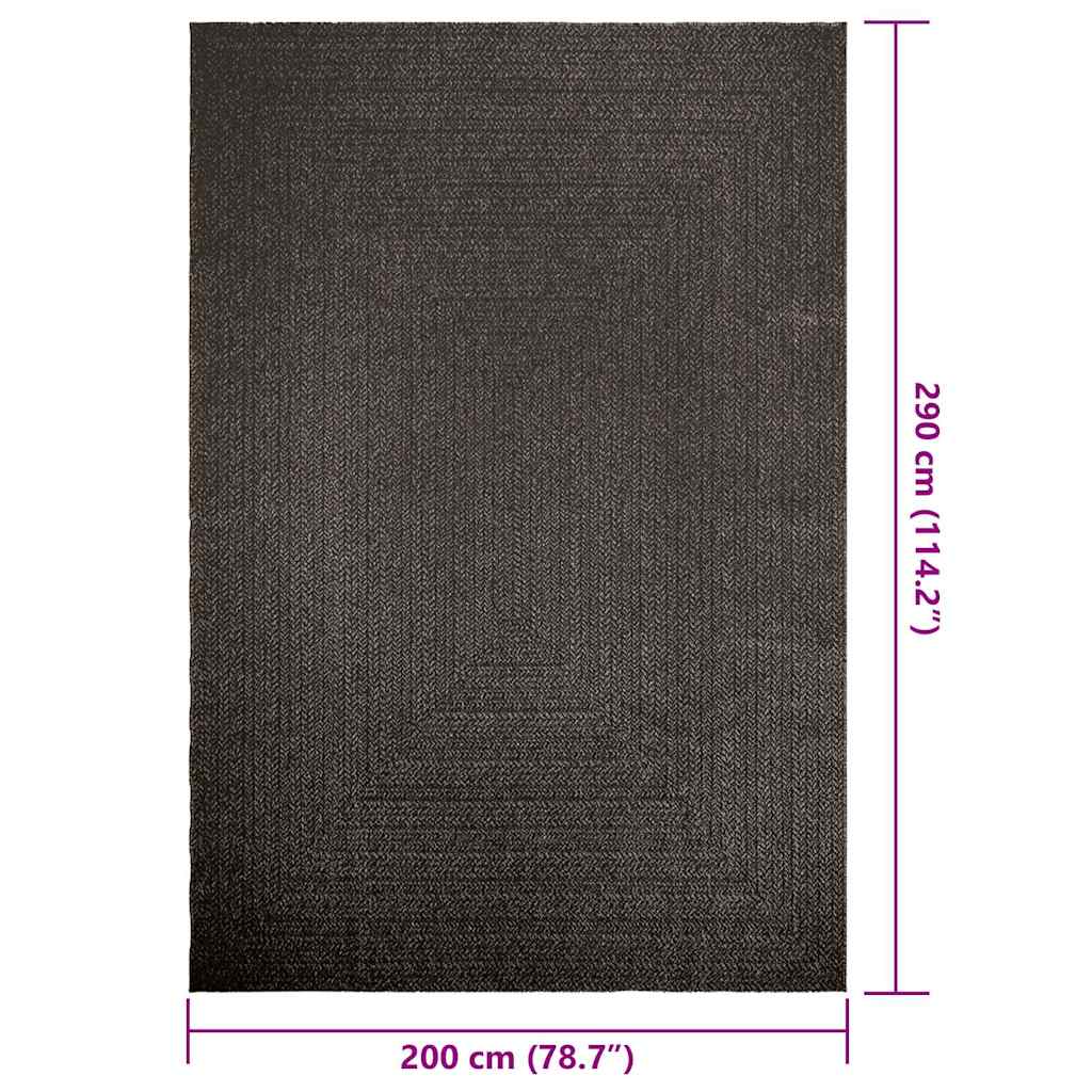 Tapis ZIZUR Anthracite 200x290cm Aspect Jute Intérieur et Extérieur