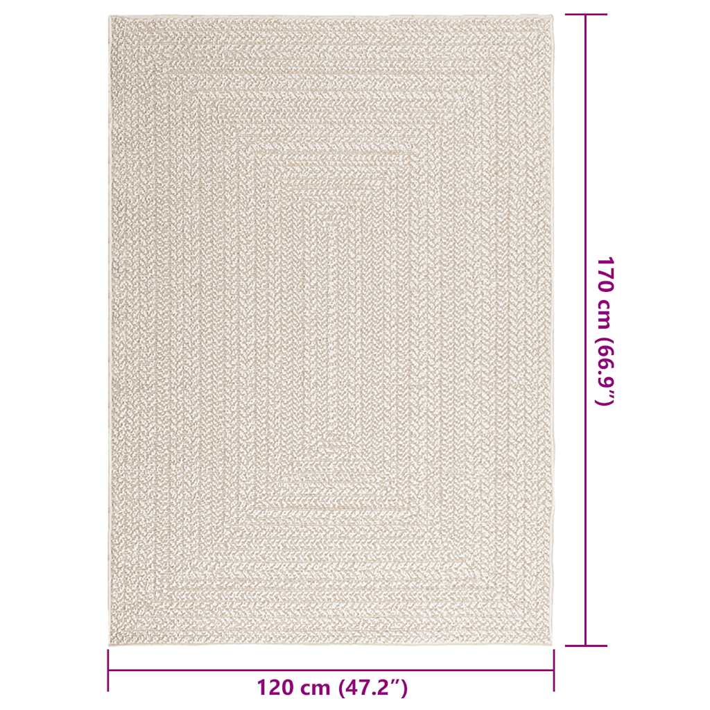 ZIZUR Cream Rug 120x170 cm Jute Look Indoor and Outdoor