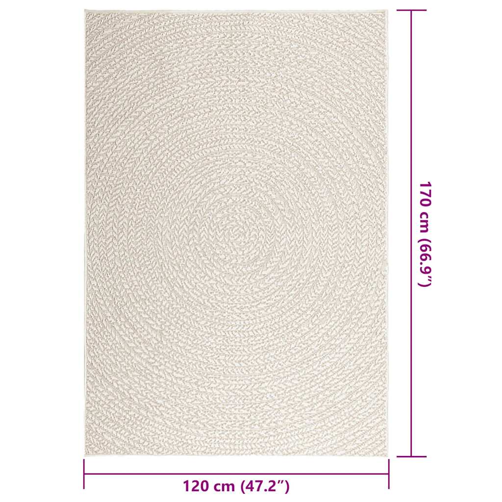 Rug ZIZUR Cream 120x170 cm Jute look Indoor and Outdoor