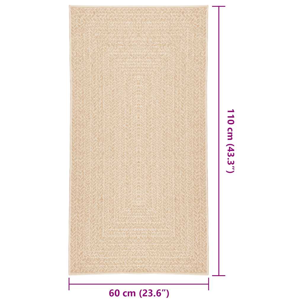 Tapis ZIZUR Beige 60x110 cm Effet jute Intérieur et extérieur