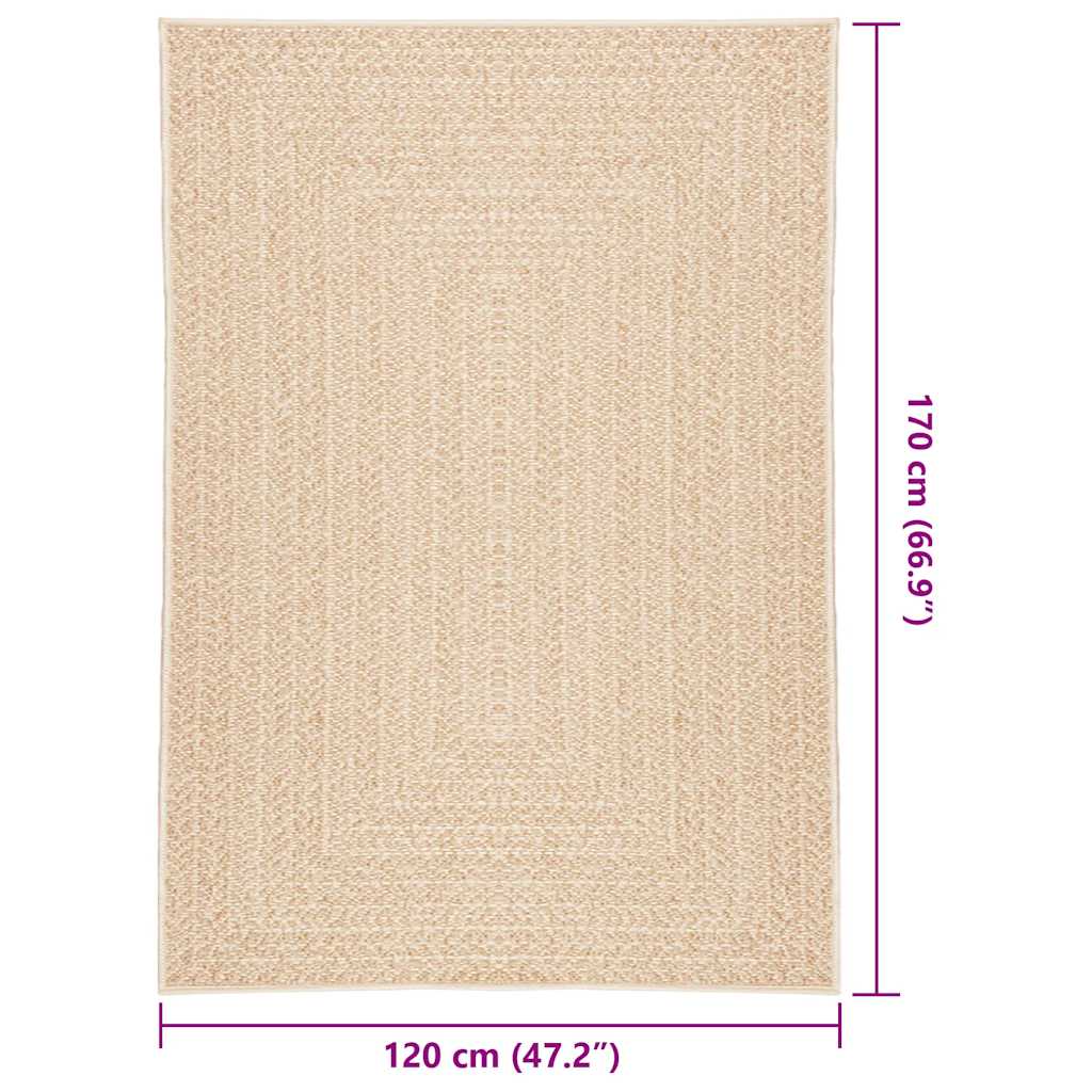 ZIZUR Rug Beige 120x170 cm Jute Look Indoor and Outdoor