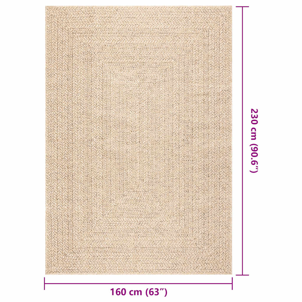 ZIZUR Beige Rug 160x230 cm Jute Look Indoor and Outdoor