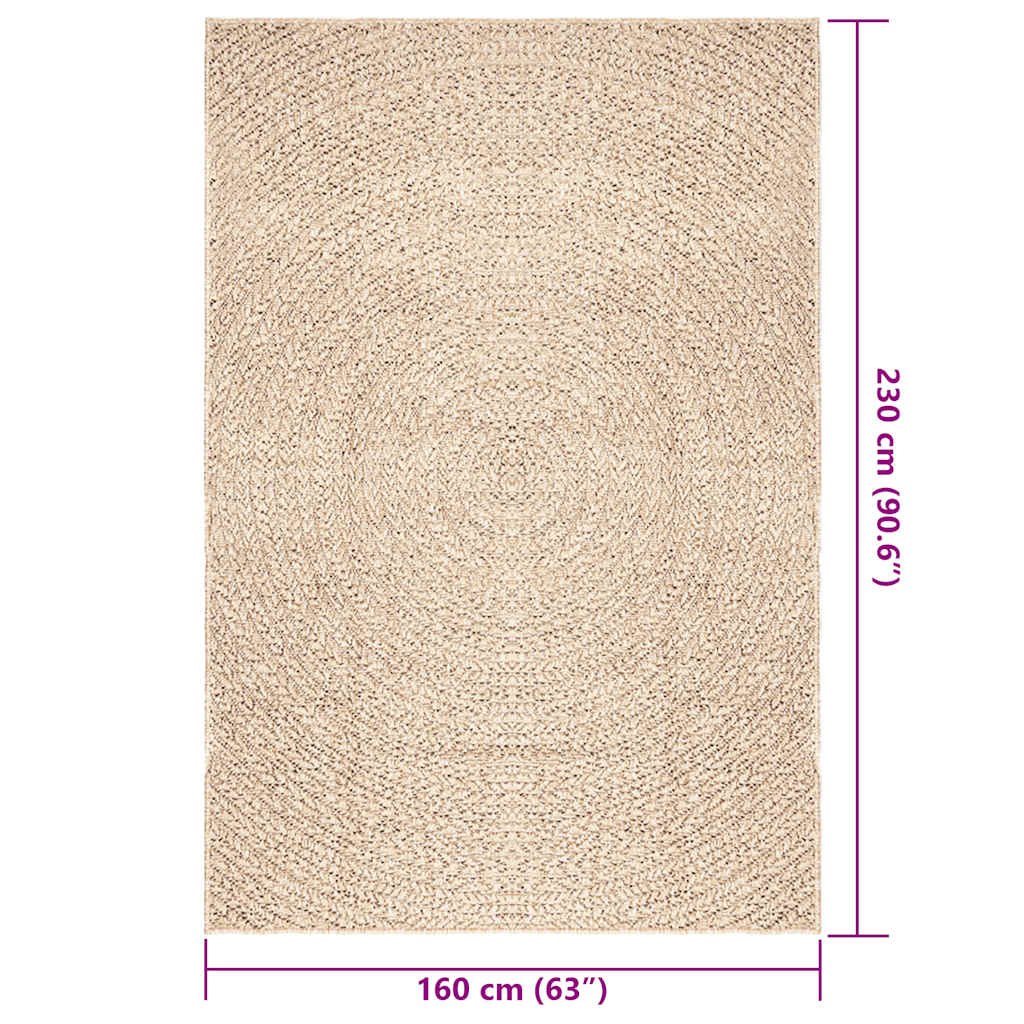 Teppich ZIZUR Beige 160x230 cm Jute-Optik Indoor und Outdoor
