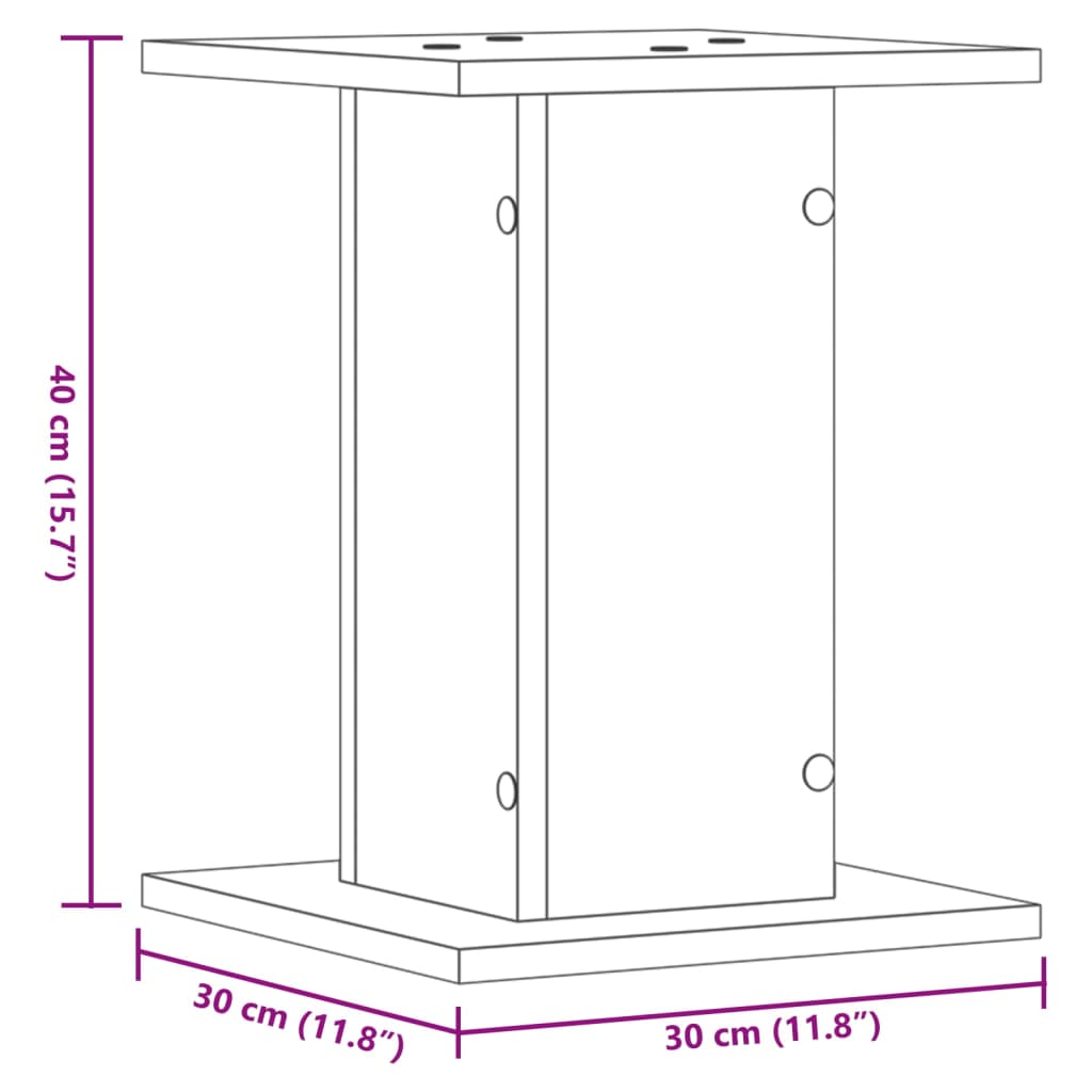 Speaker Stands 2 pcs. Concrete Grey 30x30x40 cm Engineered Wood