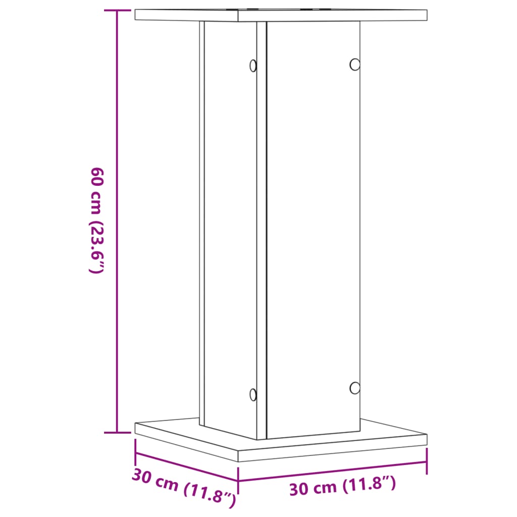 Loudspeaker Stand 2 pcs Concrete Grey 30x30x60 cm Wood-based Material