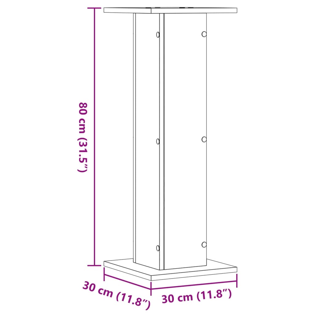 Pieds d'enceinte 2 pcs Blanc 30x30x80 cm Bois d'ingénierie