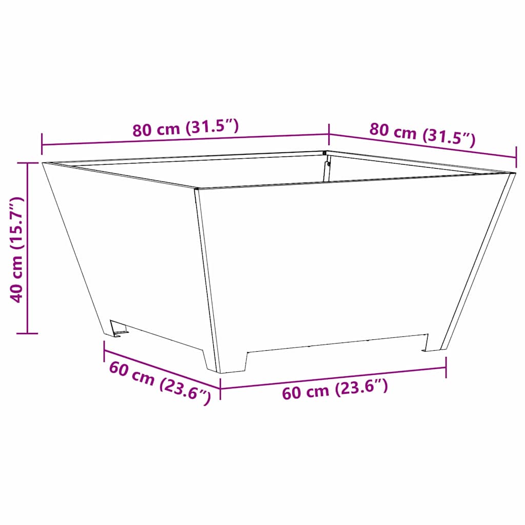 Feuerstelle Schwarz 80 x 80 x 40 cm Stahl