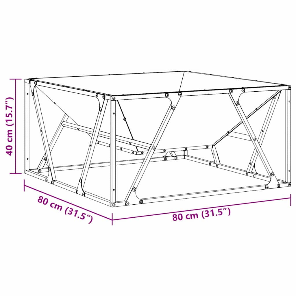 Feuerstelle Schwarz 80 x 80 x 40 cm Stahl
