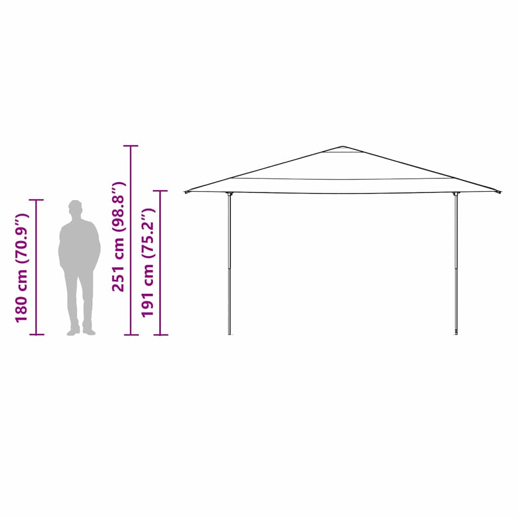 Pavillon-Zelt Blau 395 x 395 x 251 cm Stoff