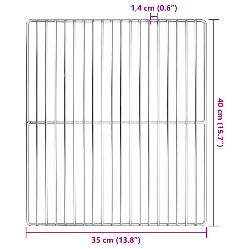Grillrost Silber 40 x 35 cm Edelstahl