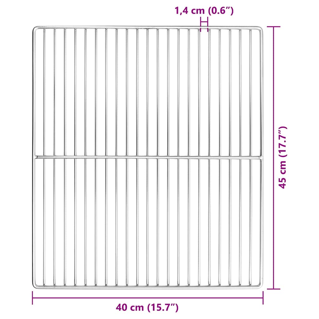 Grillrost Silber 45 x 40 cm Edelstahl