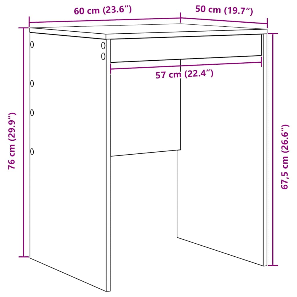 Schreibtisch Altholz 60 x 50 x 76 cm