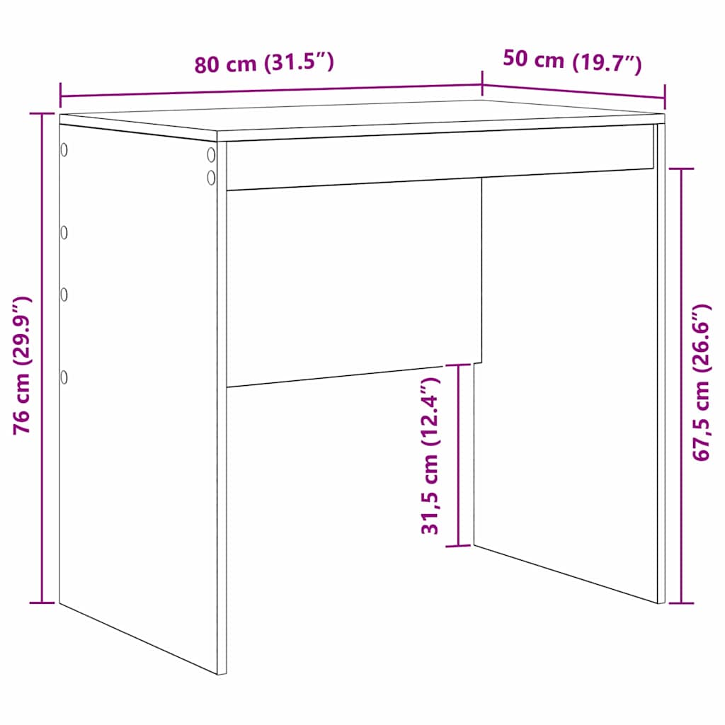 Schreibtisch Weiß 80 x 50 x 76 cm