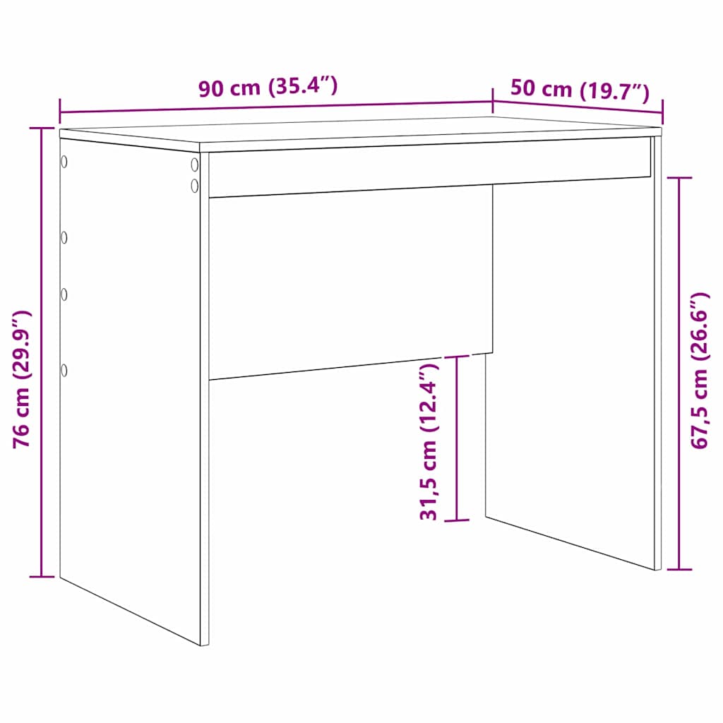 Desk Concrete Grey 90 x 50 x 76 cm