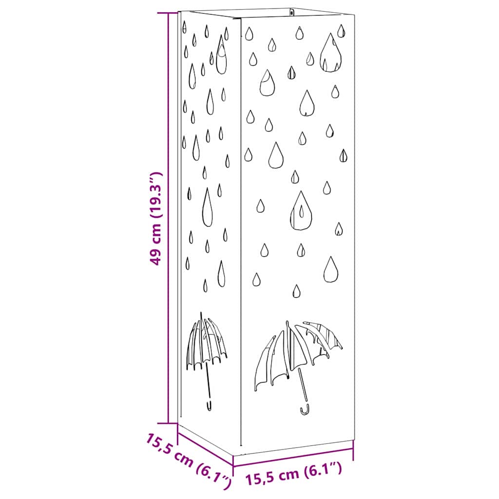 Support de parasol avec rangement Rose 15,5 x 15,5 x 49 cm Métal