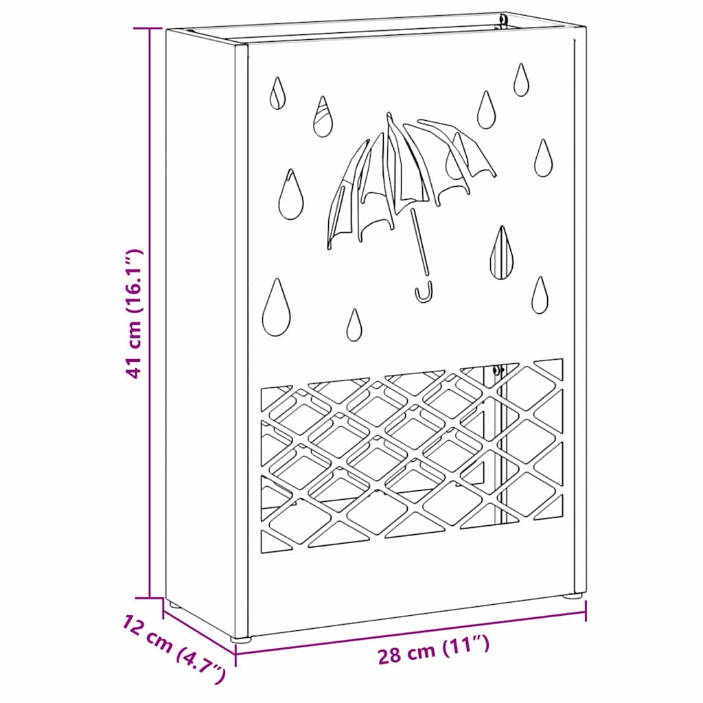 Sonnenschirmhalter Senfgelb 28 x 12 x 41 cm Stahl