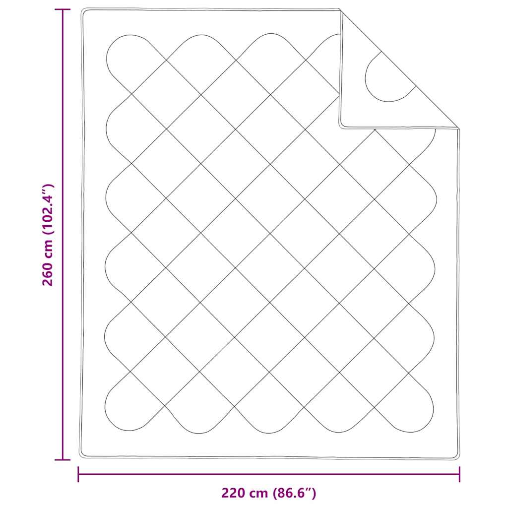 Summer Blanket White 260 x 220 x 3 cm Polyester