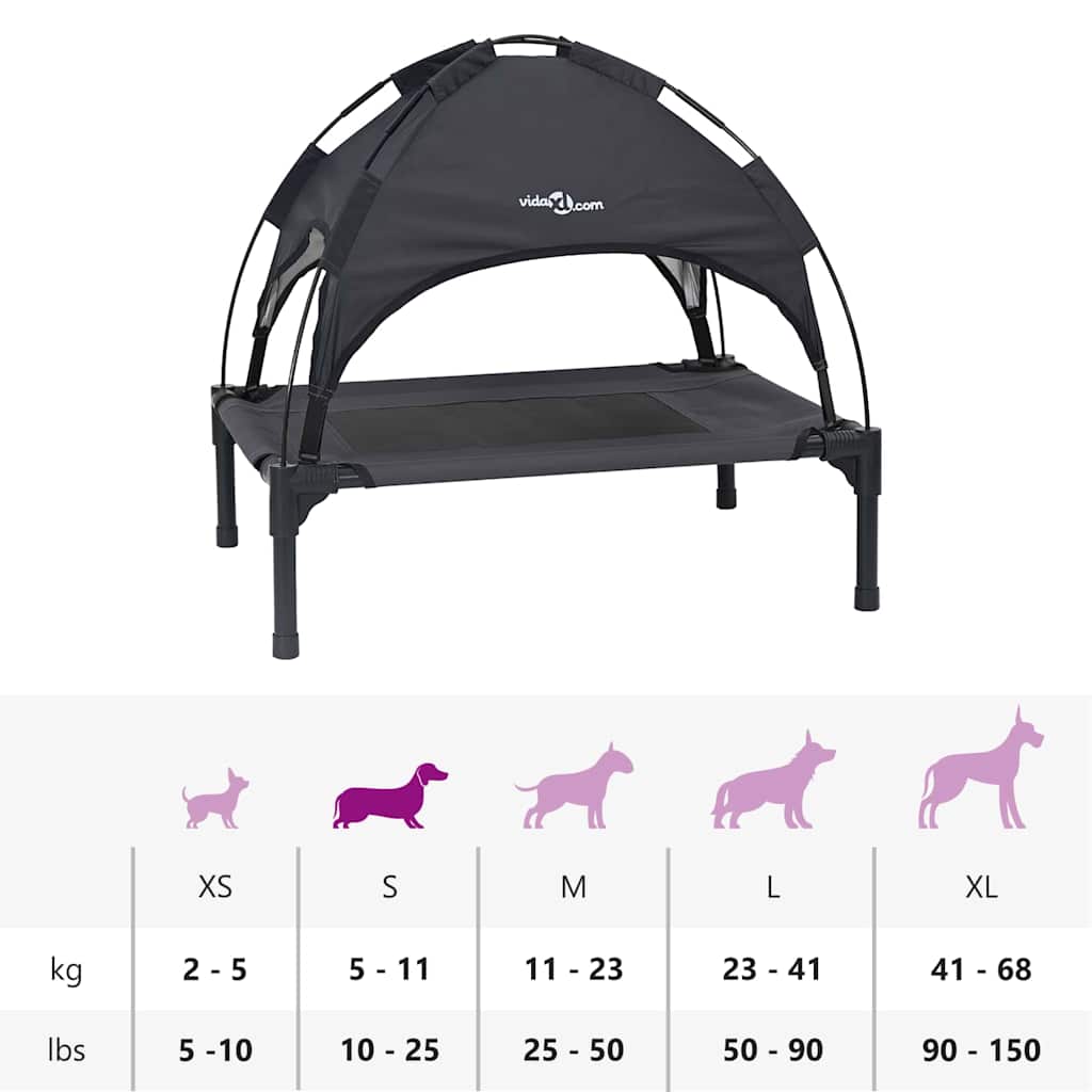 Hundebett Schwarz 62 x 48 x 61 cm Stahl