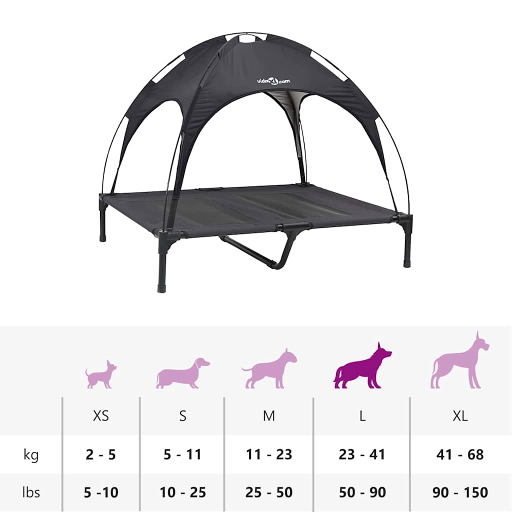 Hundebett Schwarz 92 x 77 x 82,5 cm Stahl