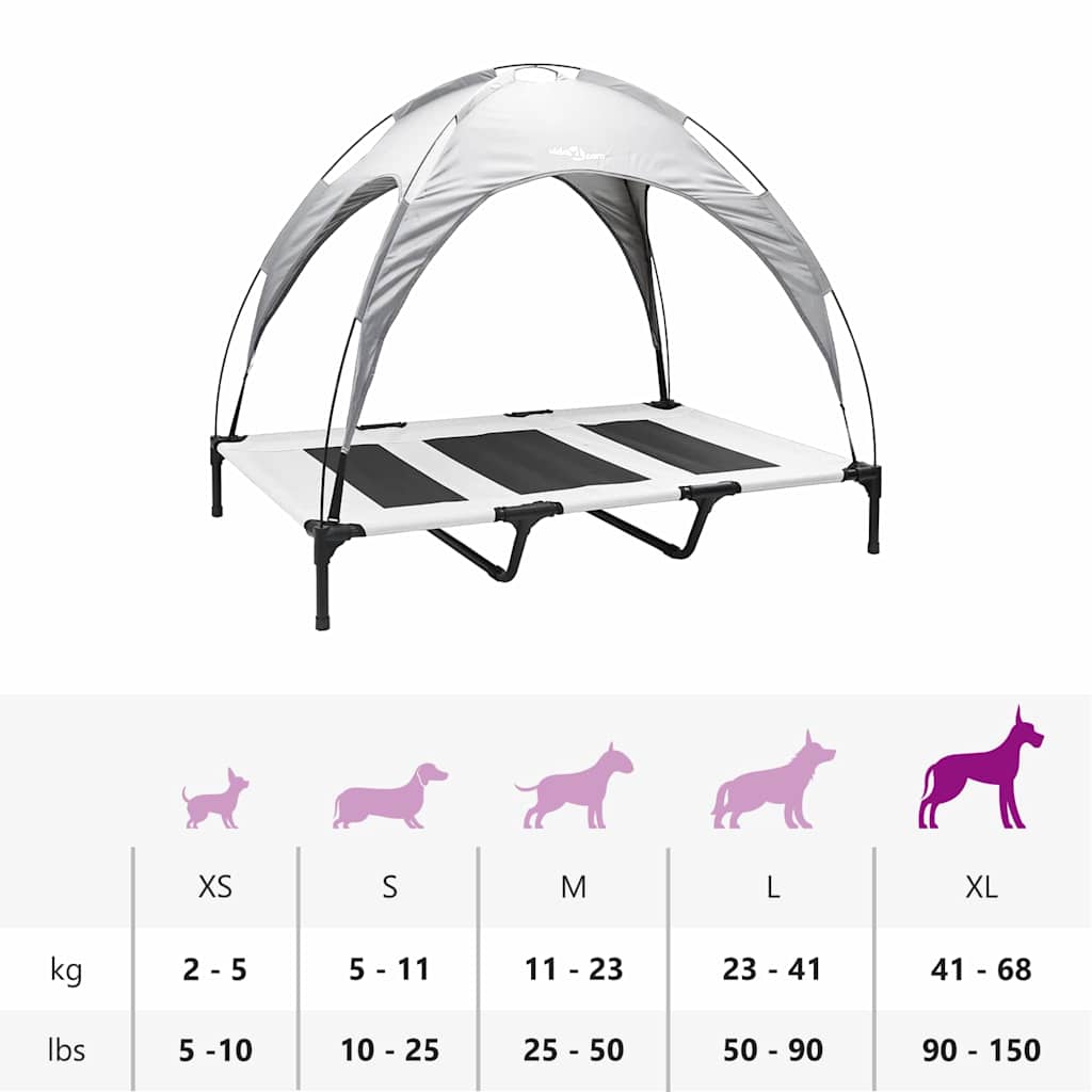 Hundebett Silber Grau 122 x 93 x 106,5 cm Stahl