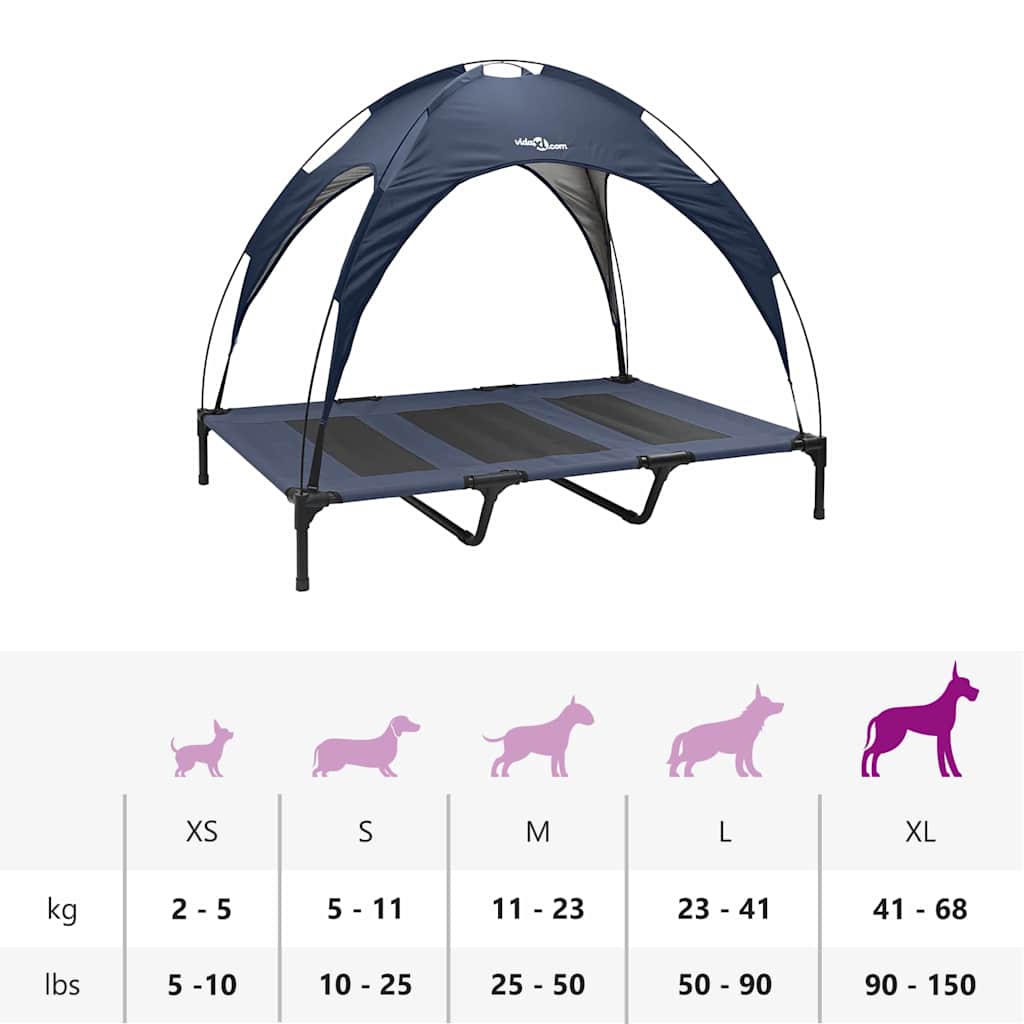 Hundebett Marineblau 122 x 93 x 106,5 cm Stahl