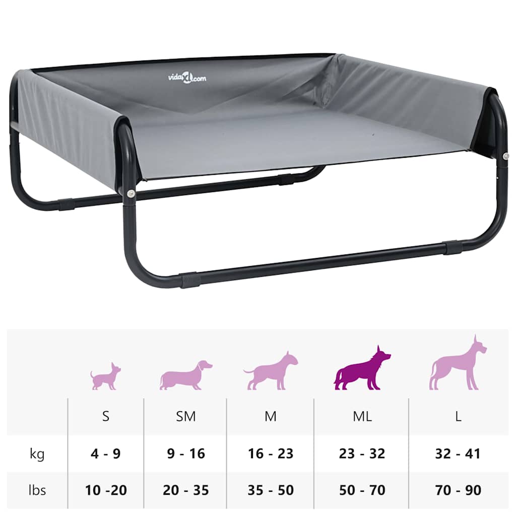 Hundebett Hellgrau 75 x 75 x 30 cm Stahl
