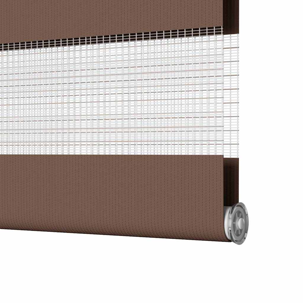 Double Roller Blind Brown 130x150 cm Fabric Width 125.9 cm Polyester
