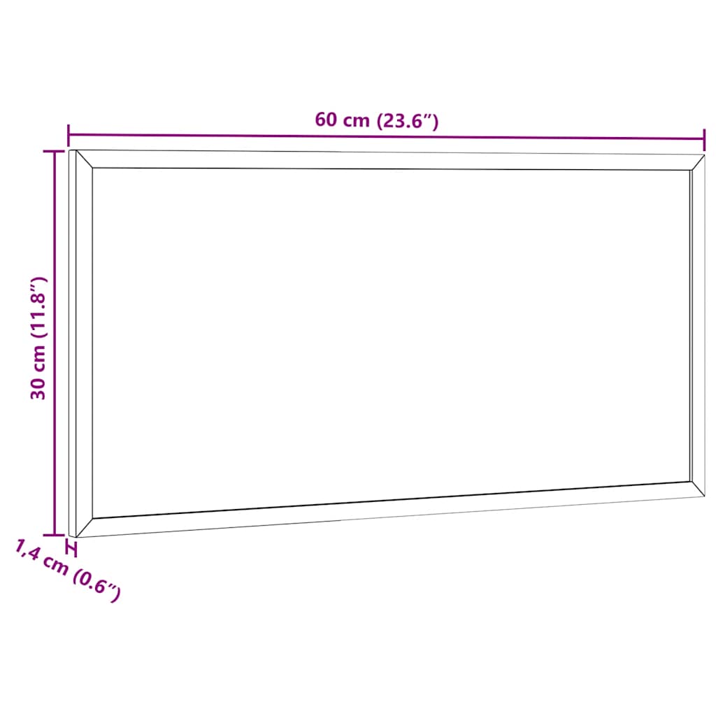 Tableau blanc magnétique encadré en pin massif 60 x 30 cm