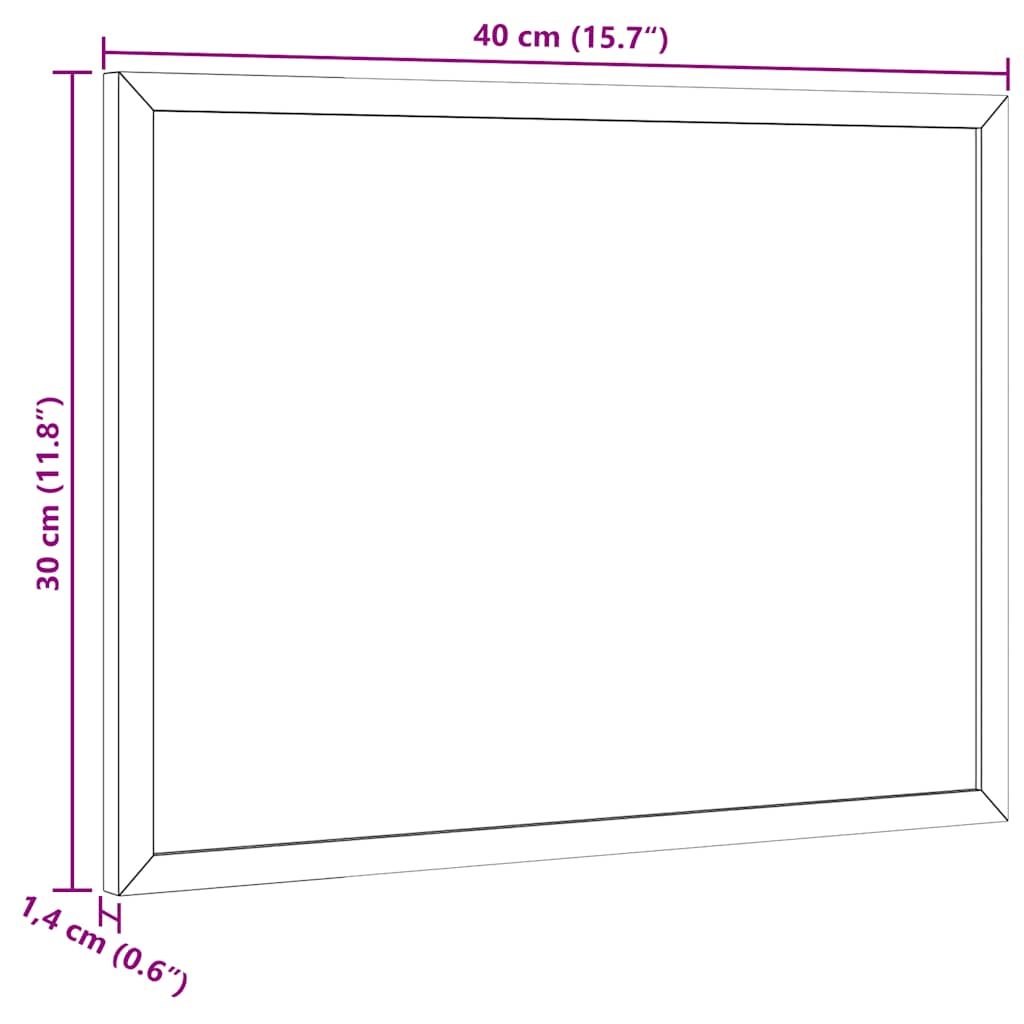 Black Chalkboard with Solid Pine Wood Frame 40x30 cm