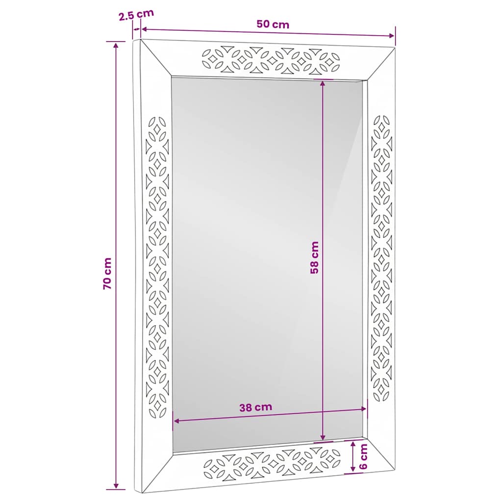 Bathroom Mirror with Mirror White 70 x 50 x 2.5 cm