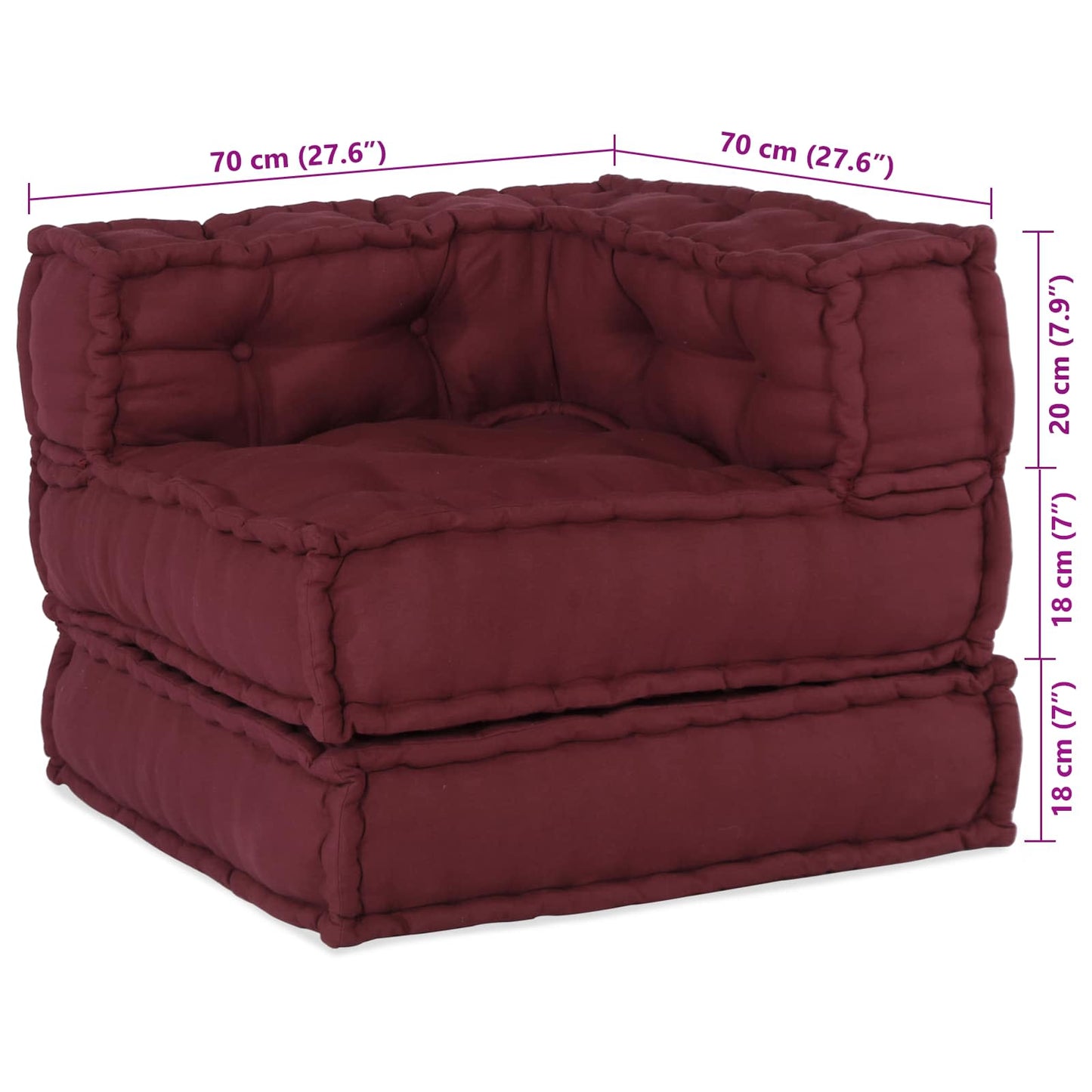 Modular Sofa 2 pcs Chestnut Brown 140 x 70 x 56 cm Fabric