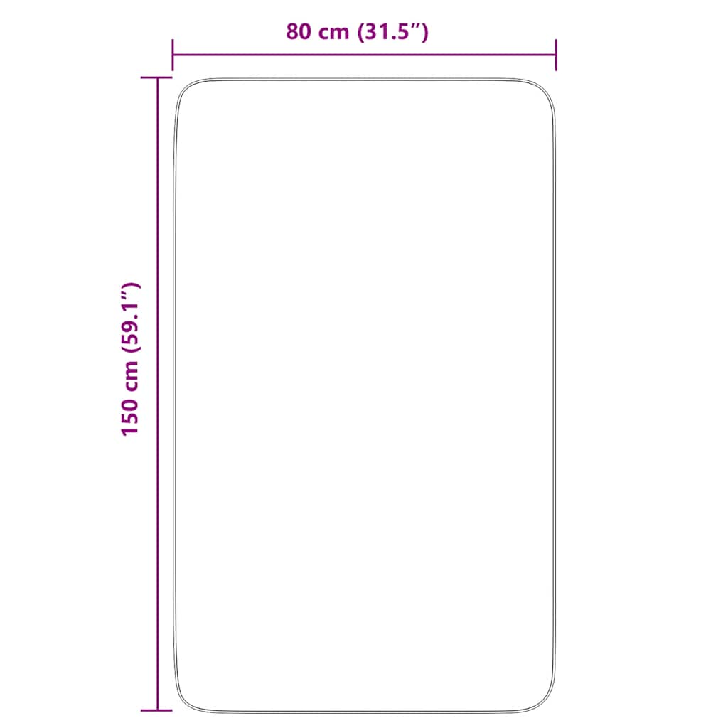 Teppich Shaggy Hochflor NAVARRA Beige 80x150 cm Polyester