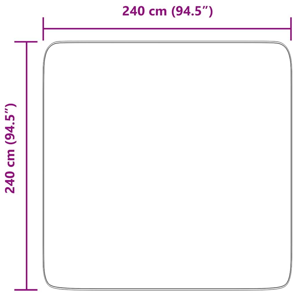 Shaggy High Pile Rug NAVARRA Light Grey 240x240 cm Polyester