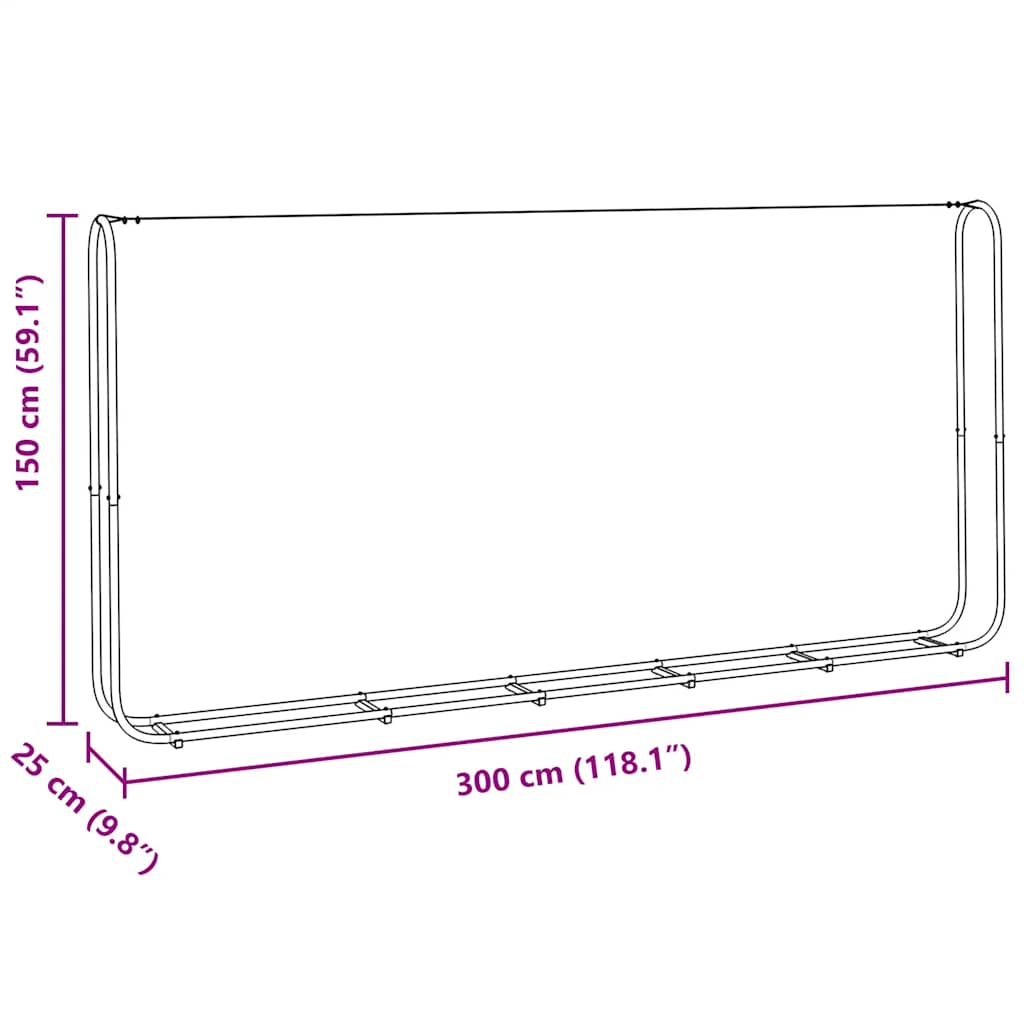 Kaminholzregal 300x25x150 cm Stahl verzinkt