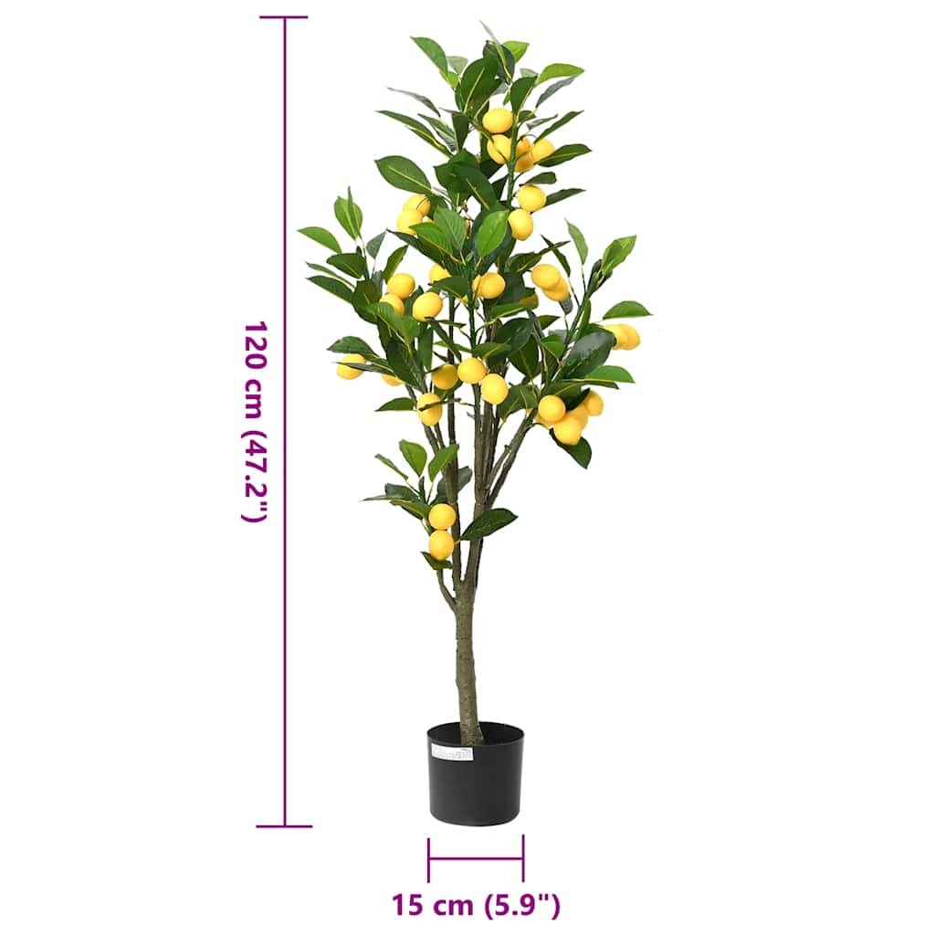 Citronnier Artificiel 136 Feuilles 120 cm Vert