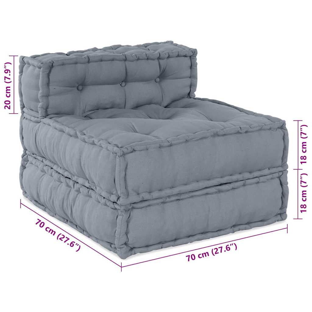 Modulares Sofa Grau 70 x 70 x 56 cm Stoff