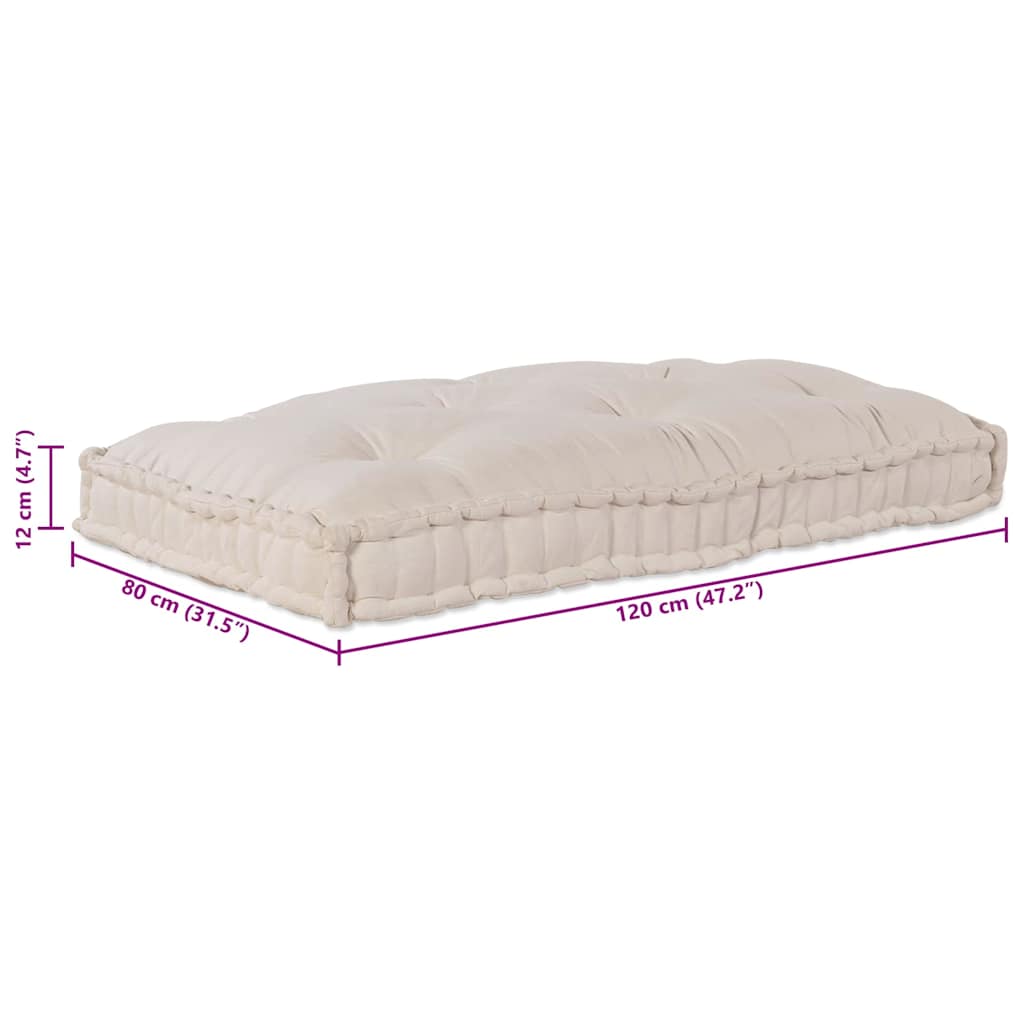 Modulares Sofa Creme 120 x 80 x 12 cm Stoff