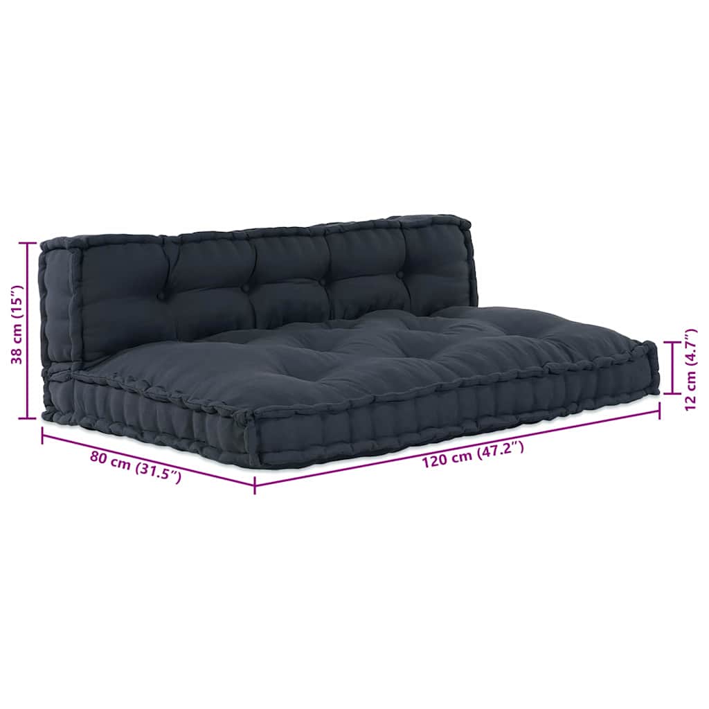 Canapé modulaire 2 pcs Anthracite 120 x 80 x 38 cm Tissu